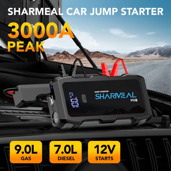 12V Battery Jump Starter (2) 12V Battery Jump Starter Pack Portable Power Bank 20000mAh