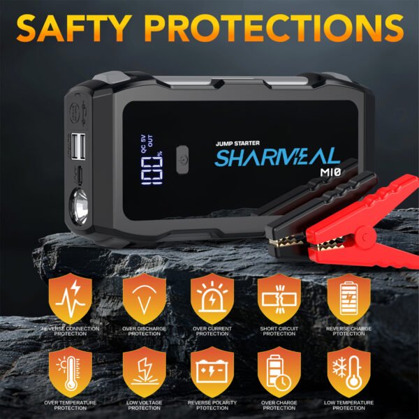 12V Battery Jump Starter (3) 12V Battery Jump Starter Pack Portable Power Bank 20000mAh