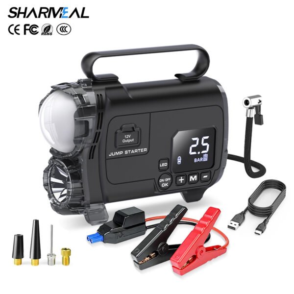 jump starter with air pump Portable All-in-one Car Jump Starter and Tyre Compressor Power Bank Battery Booster