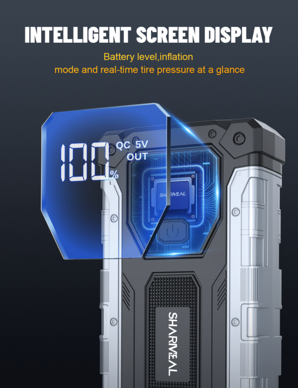 Sharmeal 12V Portable Jump Box with LED Light Car Jump Starter 3000A