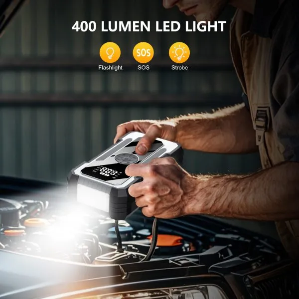 画板 6 Jump start a car with Sharmeal new Car jump starter 3000A with Air Compressor All-in-One