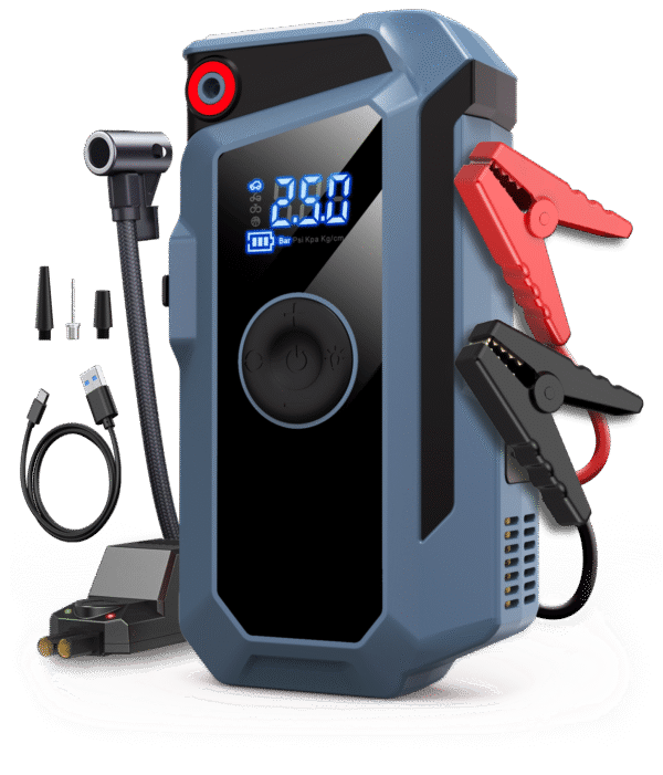 Jump start a car with Sharmeal new Car jump starter 3000A with Air Compressor All-in-One