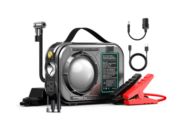 PD 45W All-in-one 12V Car Jump Starter and Tyre Compressor Power Bank Jump Starter