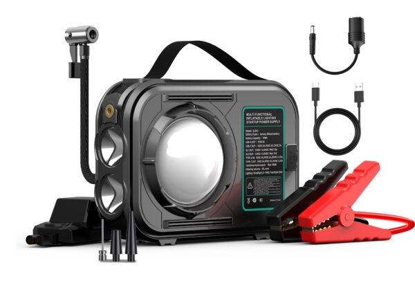 PD 45W All-in-one 12V Car Jump Starter and Tyre Compressor Power Bank Jump Starter