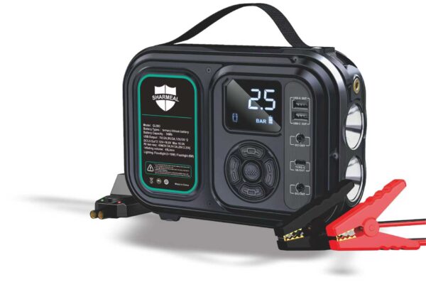 PD 45W All-in-one 12V Car Jump Starter and Tyre Compressor Power Bank Jump Starter