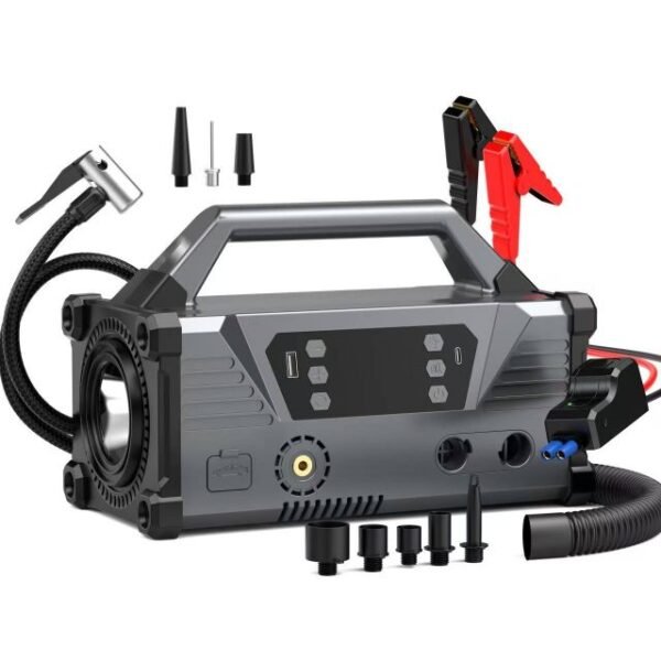 Jump Starter + Air pump 150PSI + Air bolower