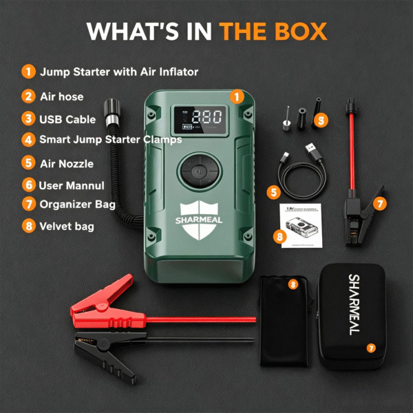 Car Jump Starter Power Bank With Air Pump