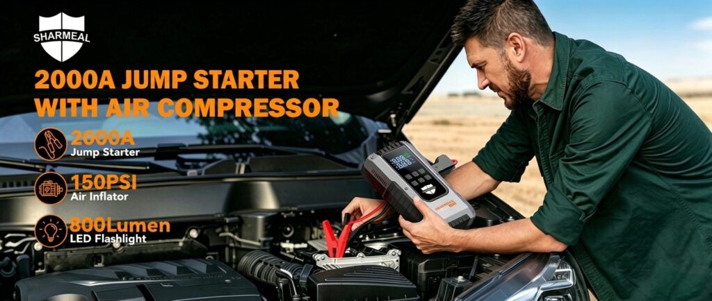 Car Jump Starter Power Bank With Air Pump